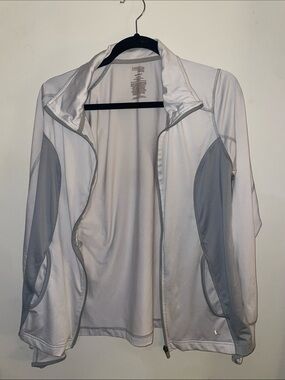 Danskin White and Light Gray Full‑Zip Active Jacket
